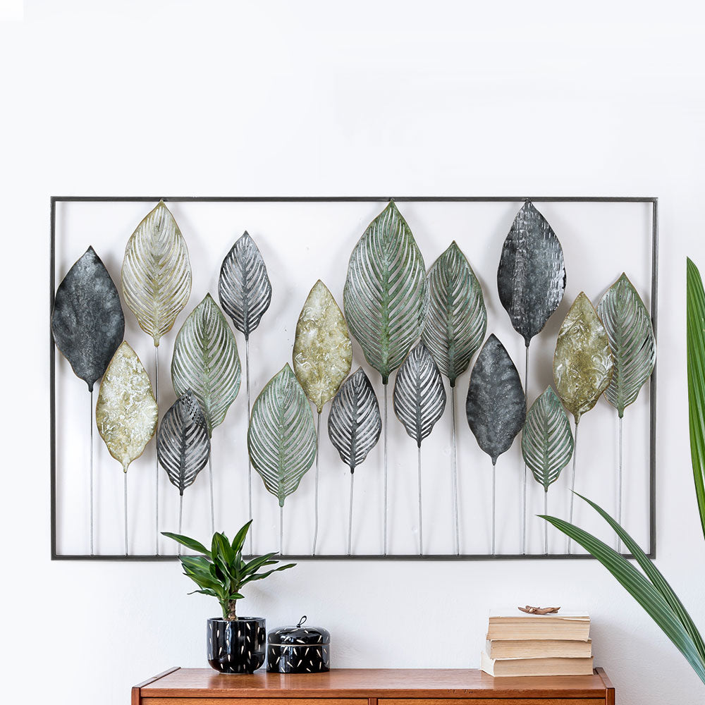 Artiss Metal Wall Art Hanging Sculpture Home Decor Leaf Tree of Life Framed - VogueDecor.au