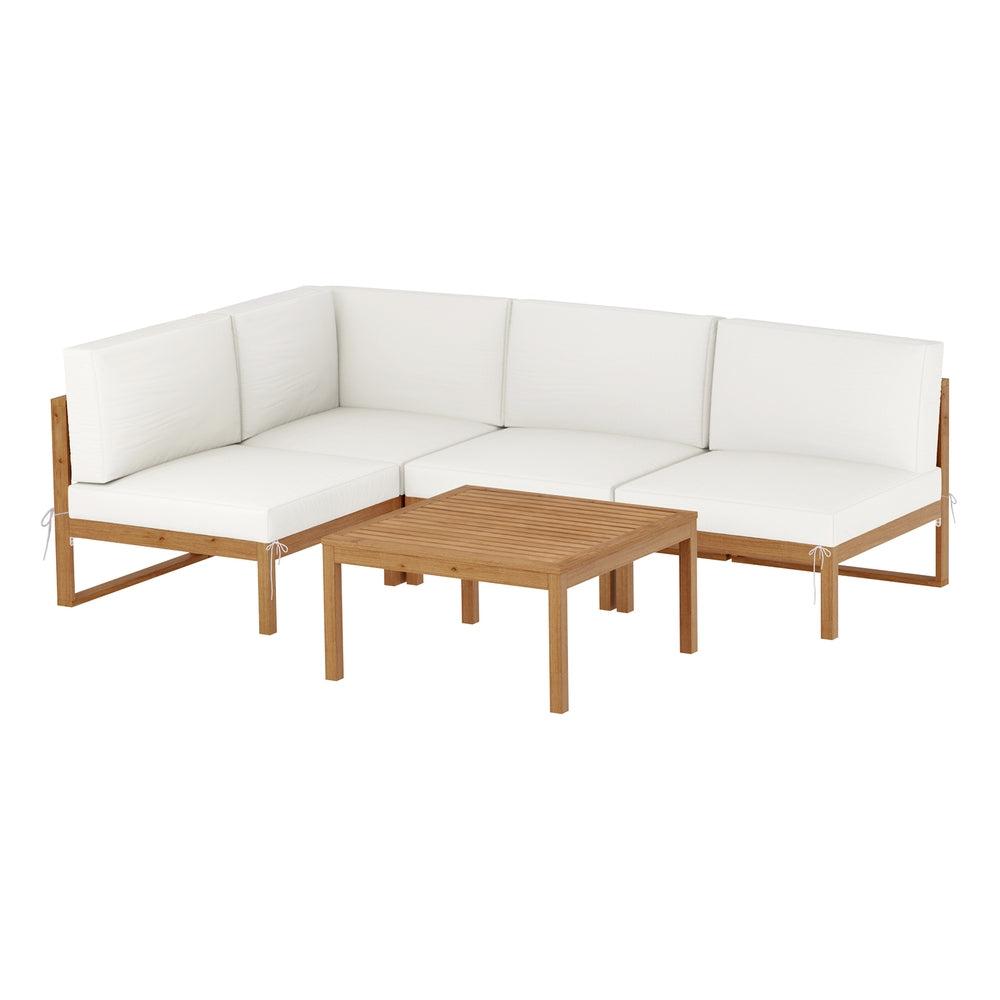 Gardeon 4-Seater Outdoor Sofa Set Wooden Lounge Setting 5PCS - VogueDecor.au