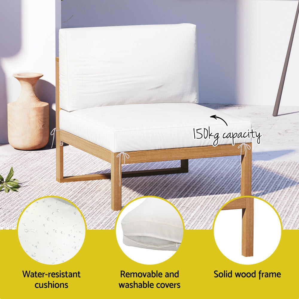 Gardeon 4-Seater Outdoor Sofa Set Wooden Lounge Setting 5PCS - VogueDecor.au