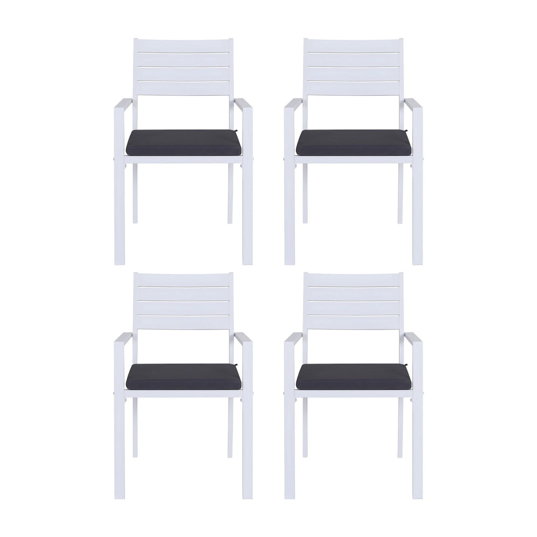 Gardeon 4PC Outdoor Dining Chairs Stackable Aluminum Lounge Chair Patio Furniture