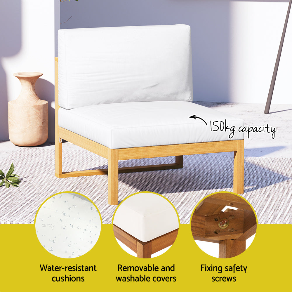 Gardeon 4-Seater Outdoor Sofa Set Wooden Lounge Setting 5PCS - VogueDecor.au