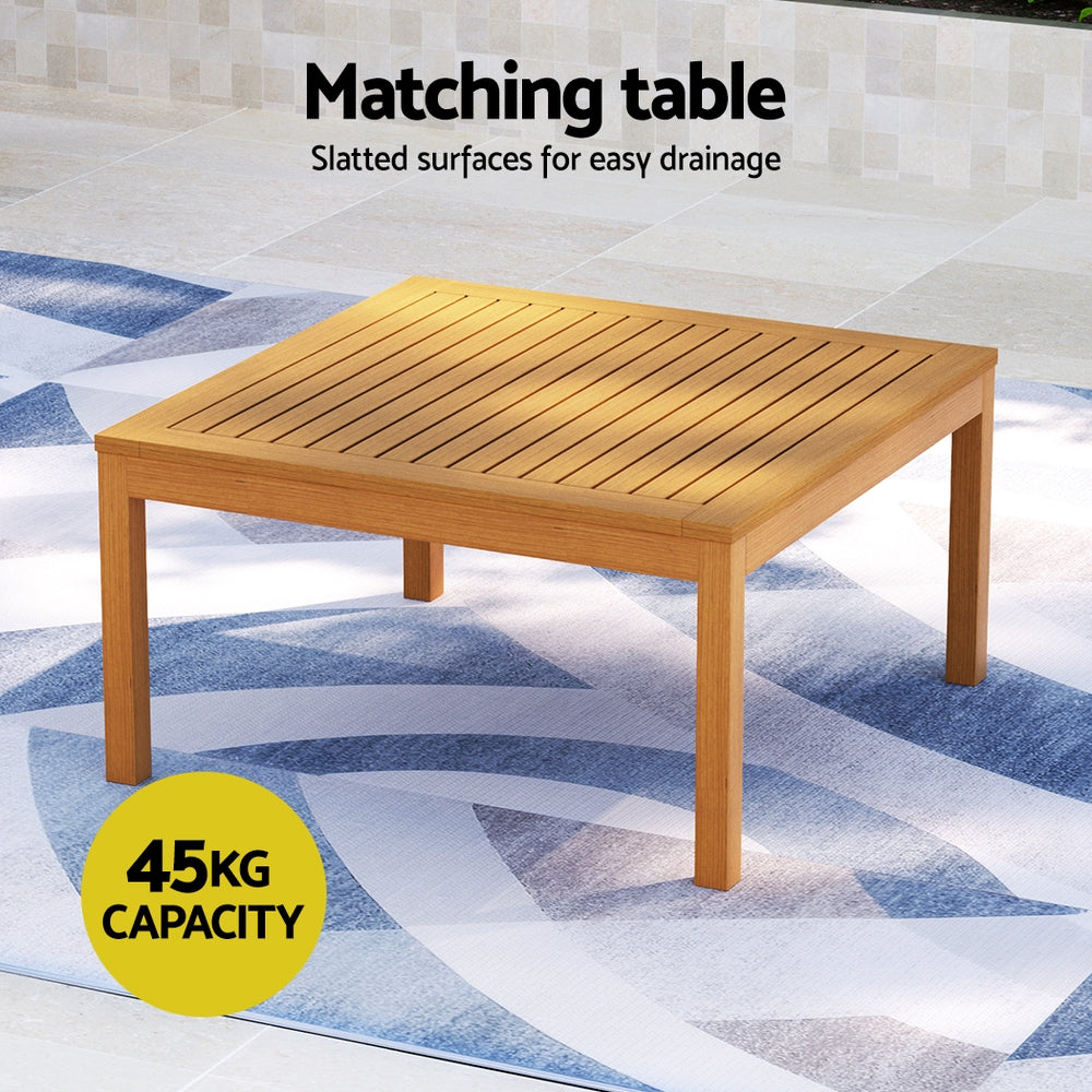 Gardeon 4-Seater Outdoor Sofa Set Wooden Lounge Setting 5PCS - VogueDecor.au