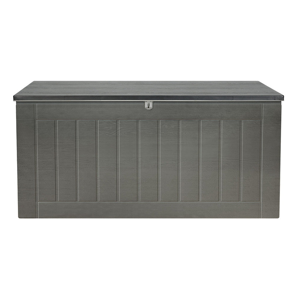 Gardeon Outdoor Storage Box 830L Container Lockable Garden Bench Tool Shed Black - VogueDecor.au
