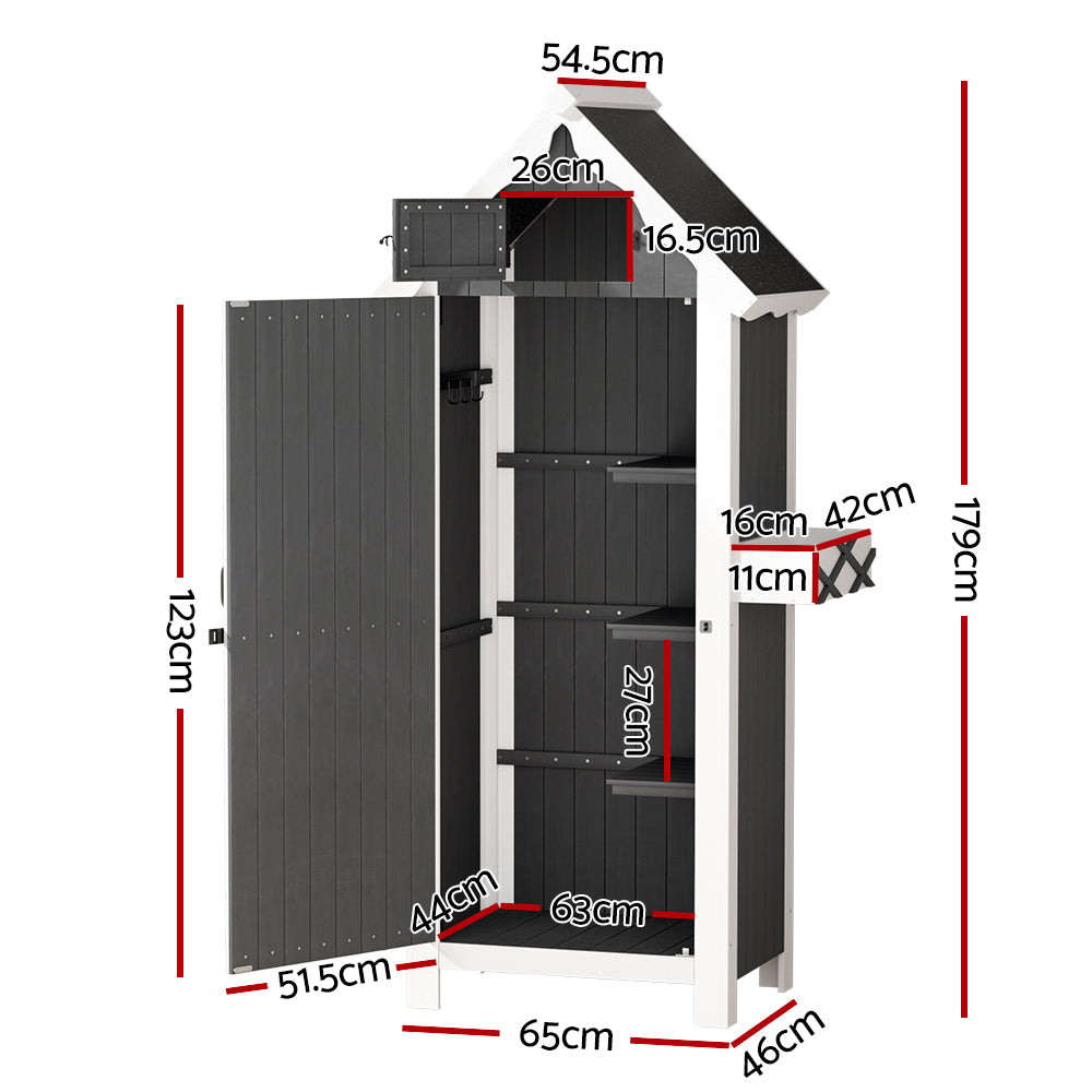 Gardeon Outdoor Storage Cabinet Shed Box Wooden Shelf Chest Garden Furniture - VogueDecor.au