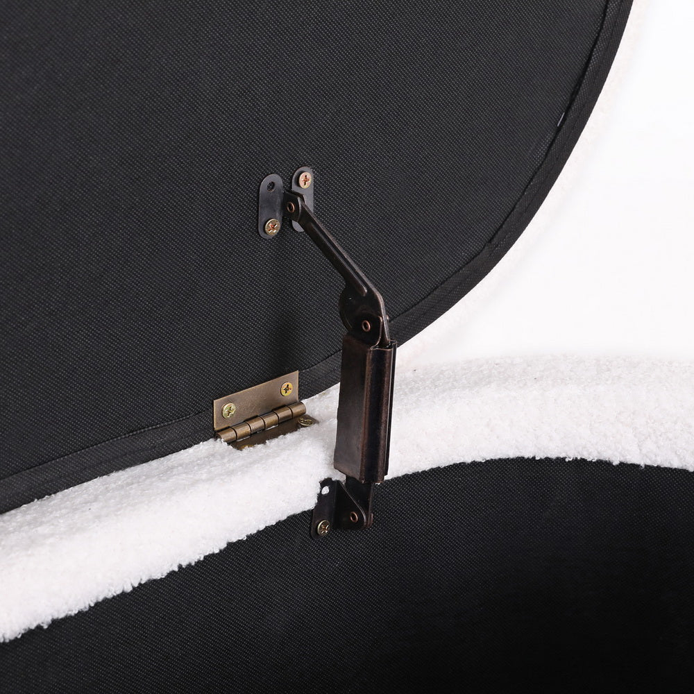 Artiss Storage Ottoman Blanket Box 87cm Boucle Fabric Oval - VogueDecor.au