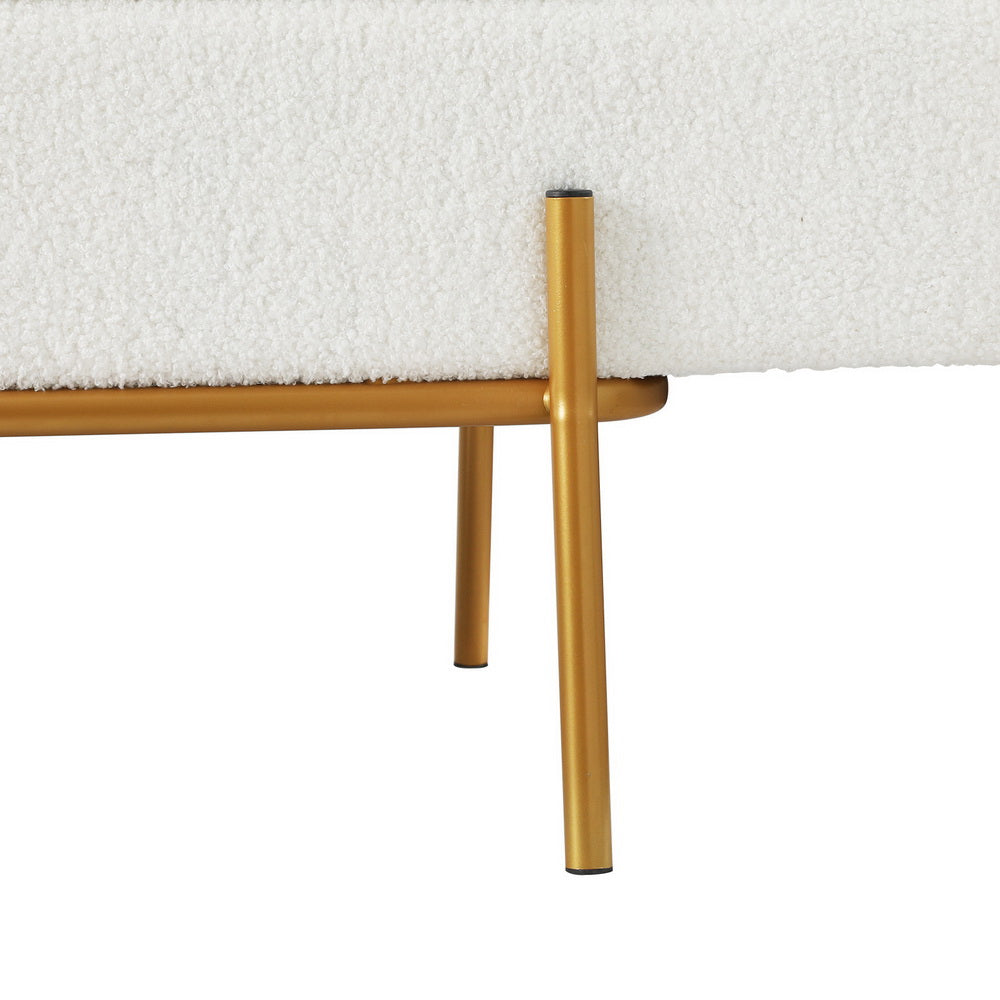 Artiss Storage Ottoman Bed 140cm Pillow Boucle Fabric - VogueDecor.au