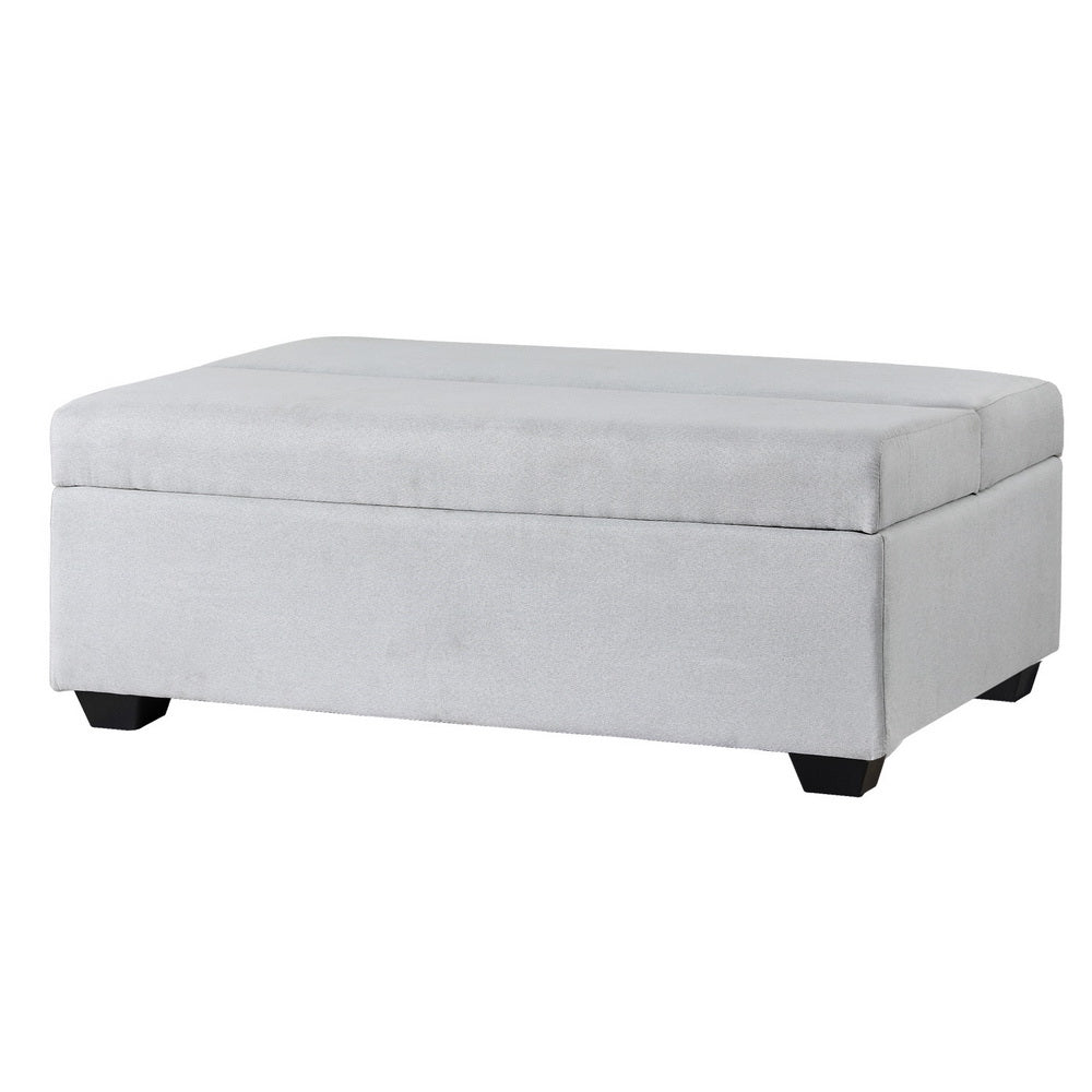 Artiss Ottoman Storage Sofa Bed 112cm Foldable Grey - VogueDecor.au