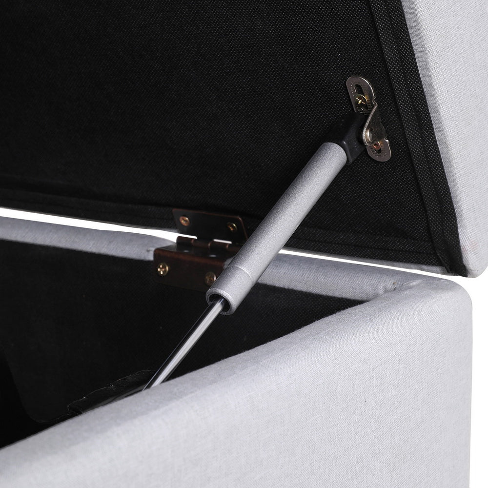 Artiss Ottoman Storage Sofa Bed 112cm Foldable Grey - VogueDecor.au