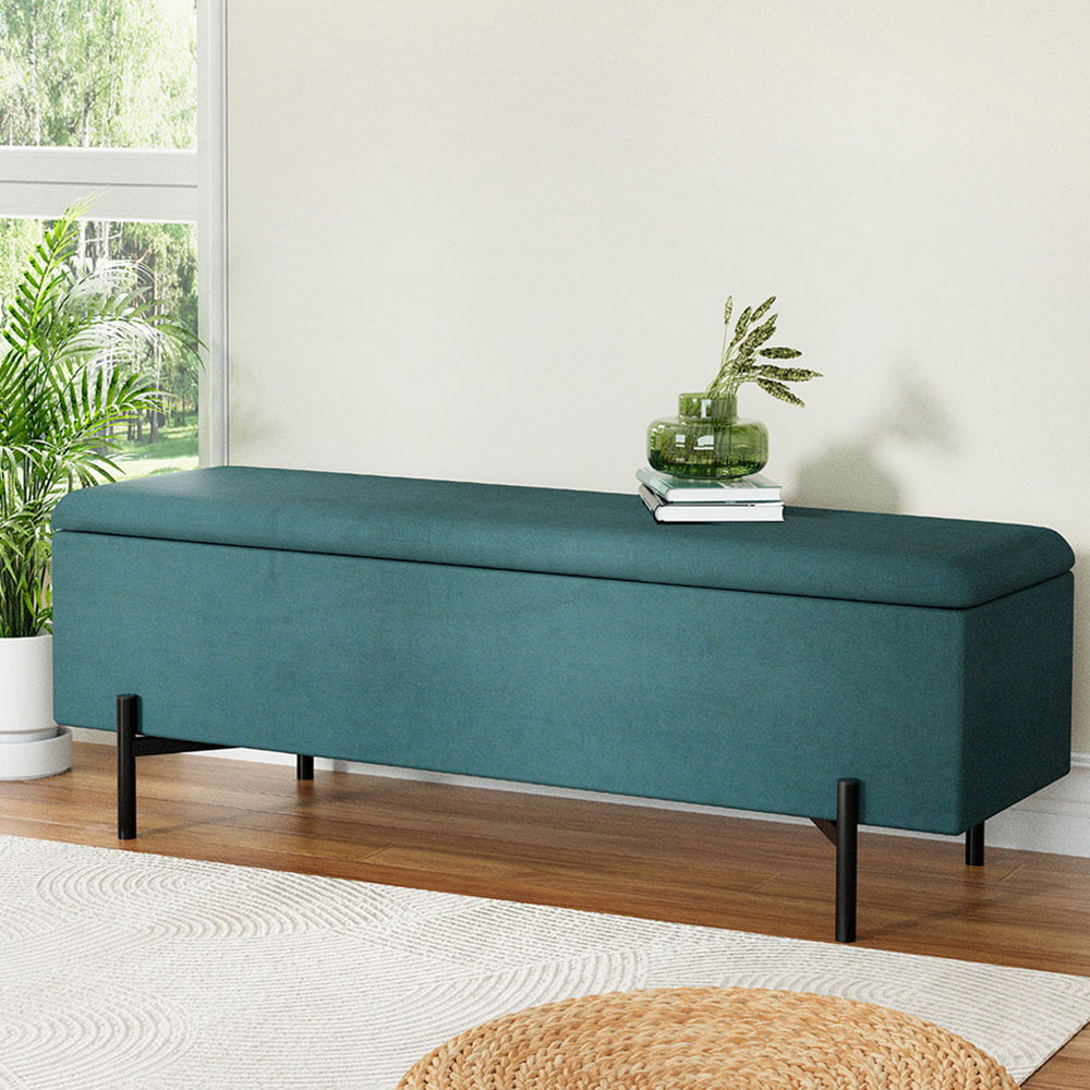 Artiss Storage Ottoman Blanket Box 140cm Velvet Green - VogueDecor.au