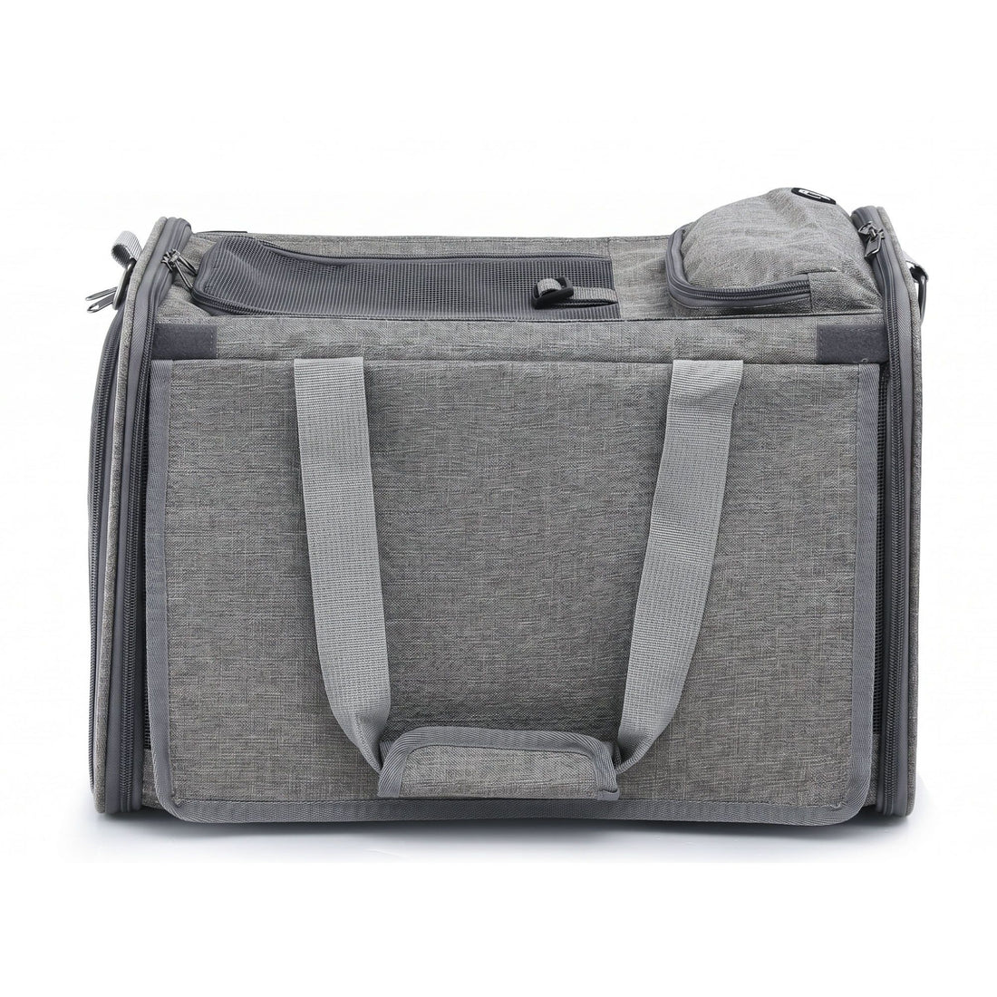 i.Pet Pet Carrier Bag Foldable Dog Cat Durable Crate Travel Cage Portable Car Kennel Grey