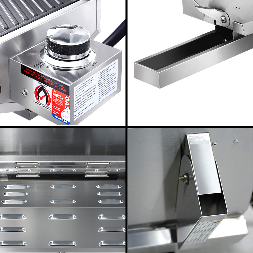 Grillz Portable Gas BBQ Grill with Double Sided Plate - VogueDecor.au