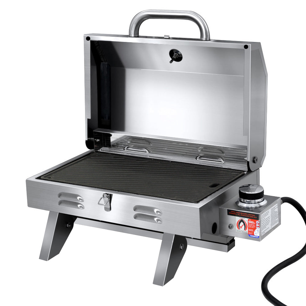Grillz Portable Gas BBQ Grill with Double Sided Plate - VogueDecor.au