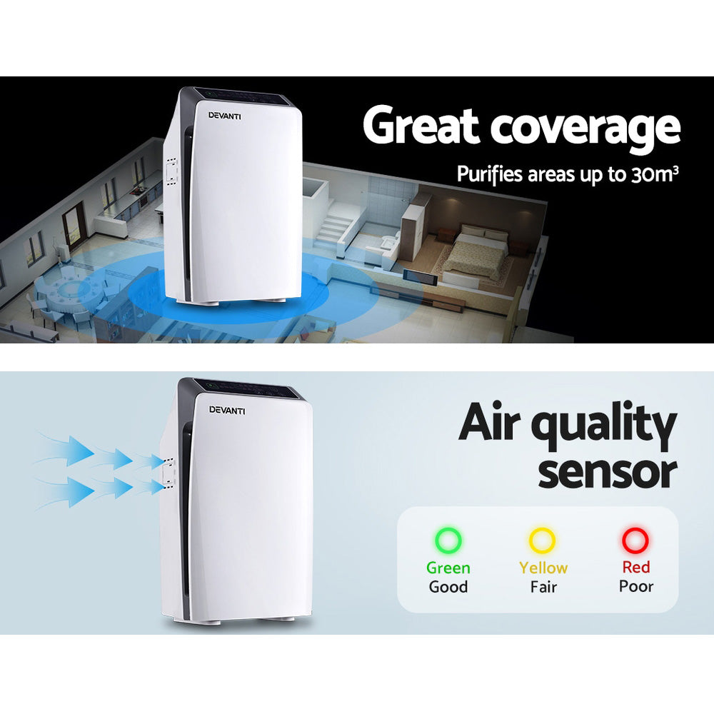 Devanti Air Purifier 4 Stage HEPA Filter - VogueDecor.au