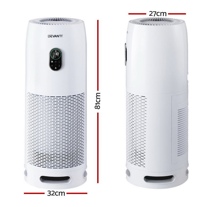 Devanti Air Purifier 4-Layer HEPA Filter White - VogueDecor.au