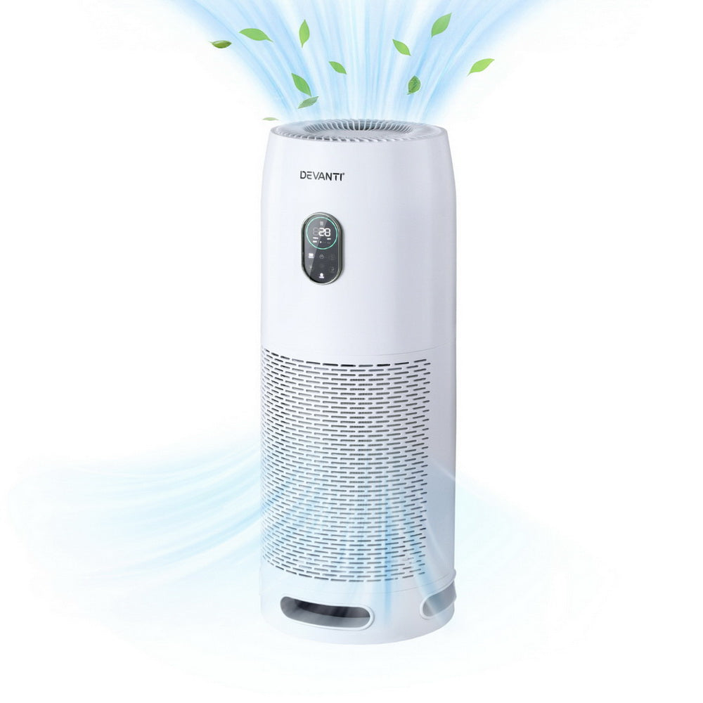 Devanti Air Purifier 4-Layer HEPA Filter White - VogueDecor.au