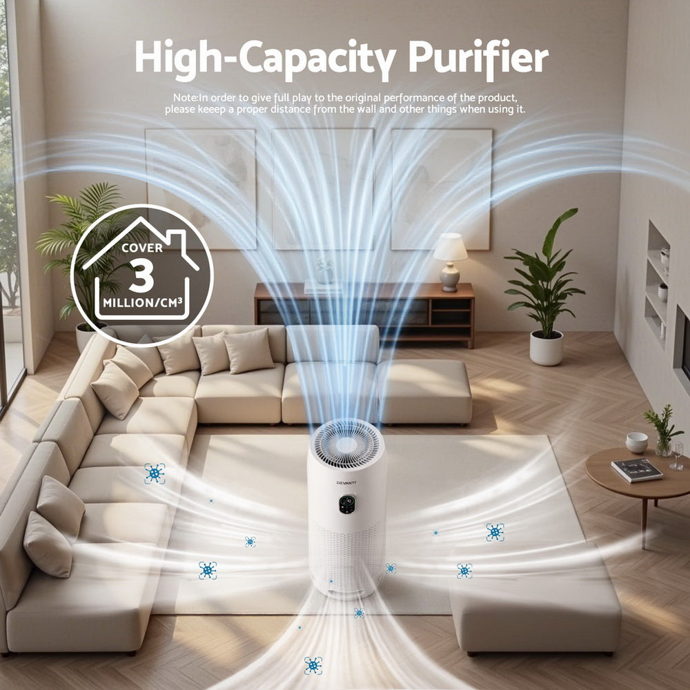 Devanti Air Purifier 4-Layer HEPA Filter White - VogueDecor.au
