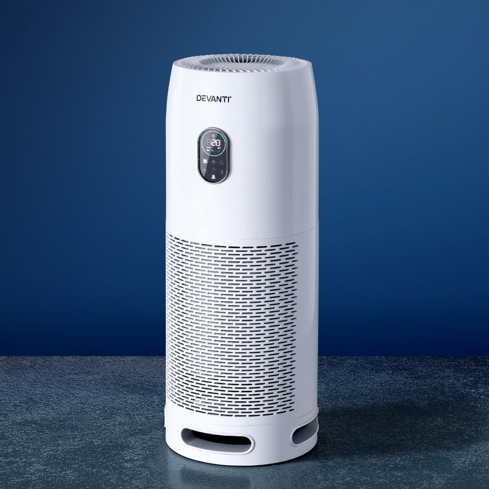 Devanti Air Purifier 4-Layer HEPA Filter White - VogueDecor.au