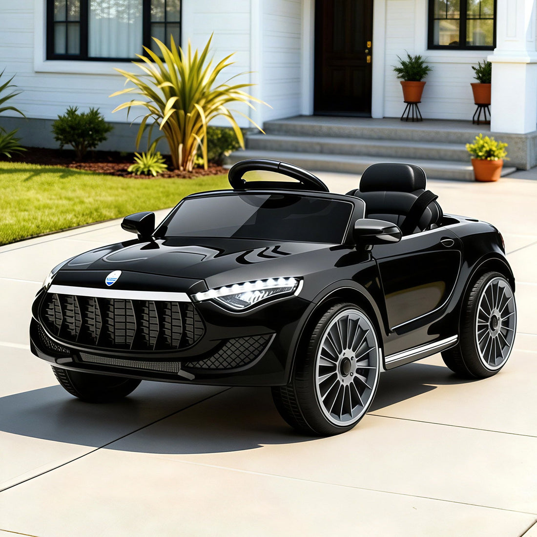 Rigo Kids Electric Ride On Car Toys Cars Horn Music Remote Control 12V Black