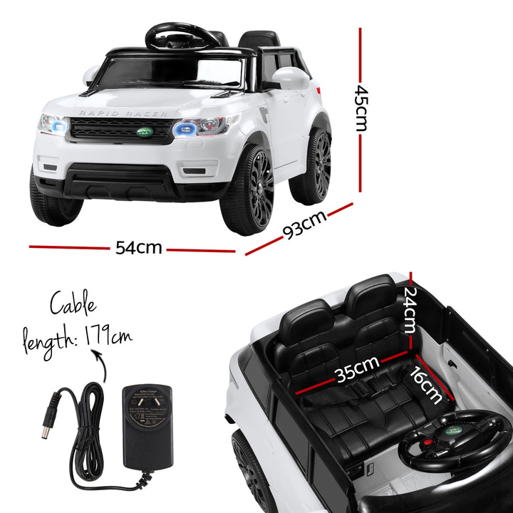 Rigo Kids Electric Ride On Car SUV Range Rover-inspired Cars Remote 12V White