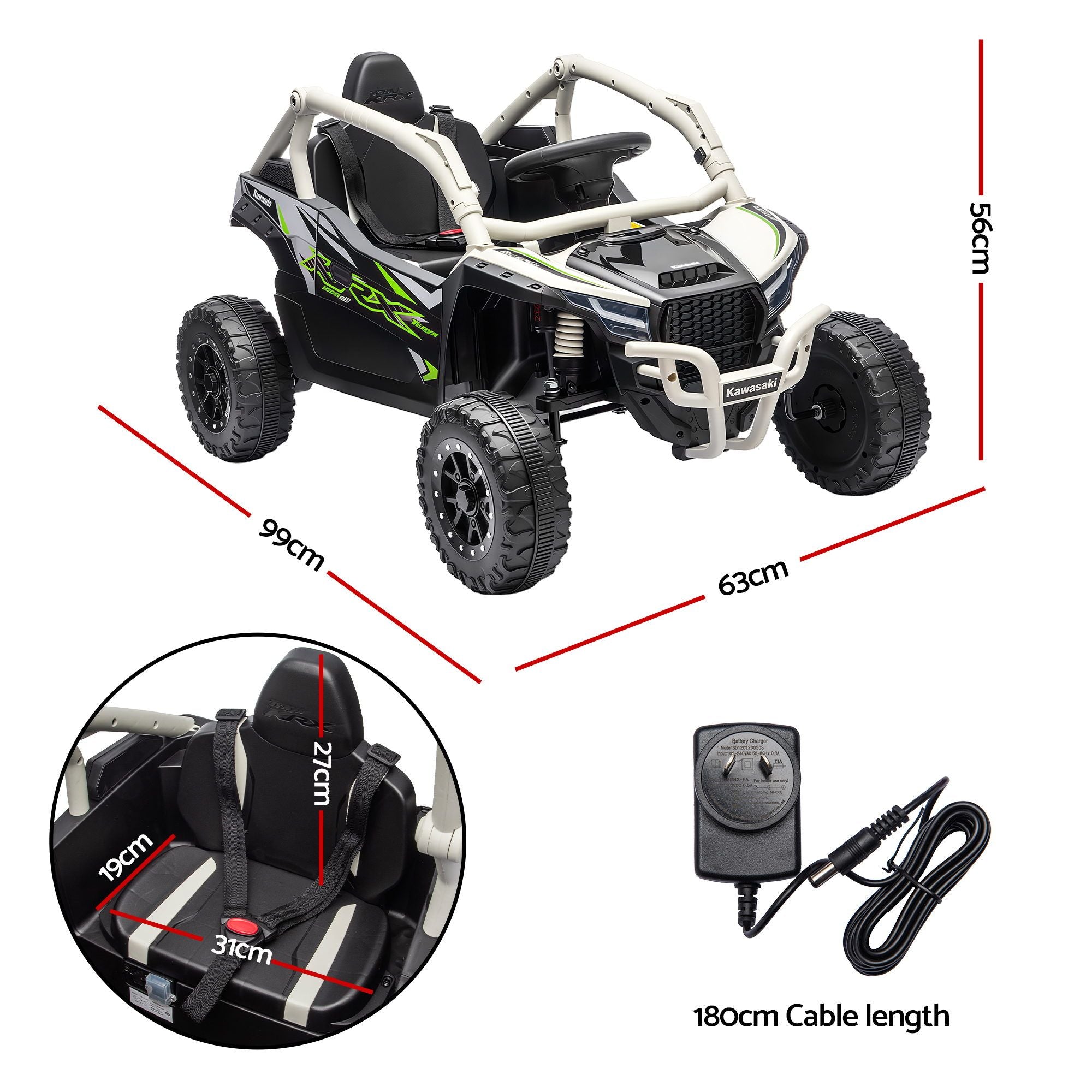 Kids Ride On Car Off-Road Licensed KRX1000 Electric Toy with Remote Control Music