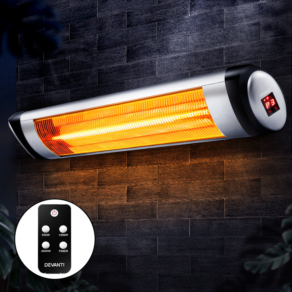 Devanti Electric Strip Heater Radiant Heaters 2000W - VogueDecor.au