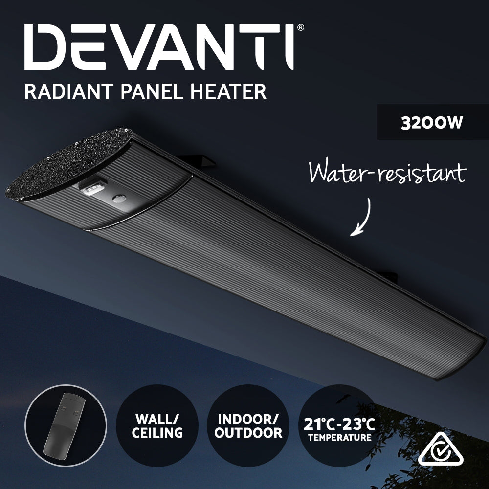 Devanti Electric Radiant Strip Heater Outdoor 3200W - VogueDecor.au