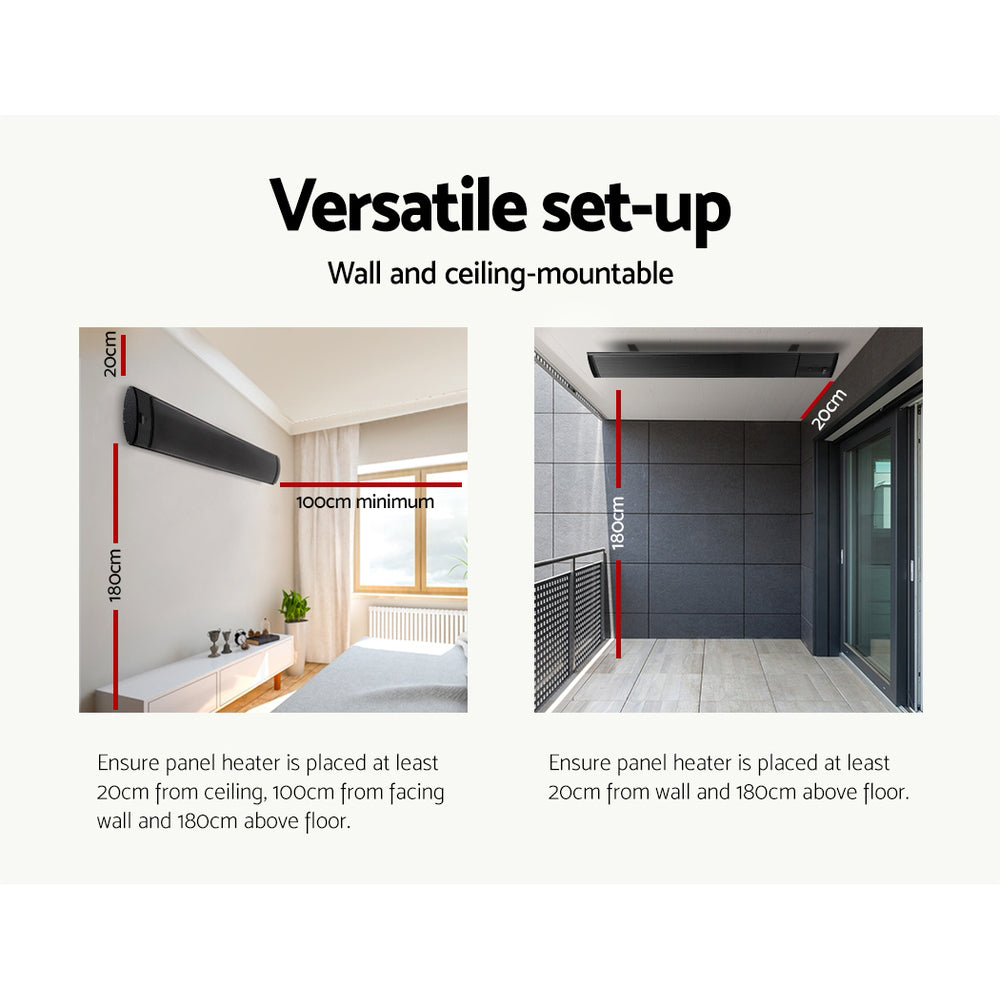 Devanti Electric Radiant Strip Heater Outdoor 3200W - VogueDecor.au