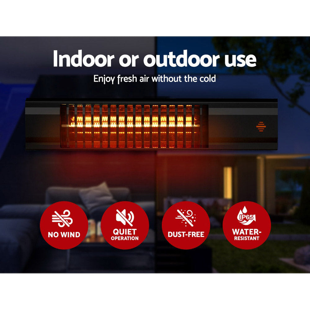 Devanti Electric Strip Heater Radiant Heaters 2000W - VogueDecor.au