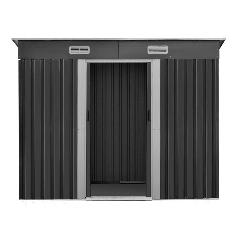 Giantz Garden Shed 2.38x1.31M Sheds Outdoor Storage Tool Metal Workshop Shelter Sliding Door - VogueDecor.au