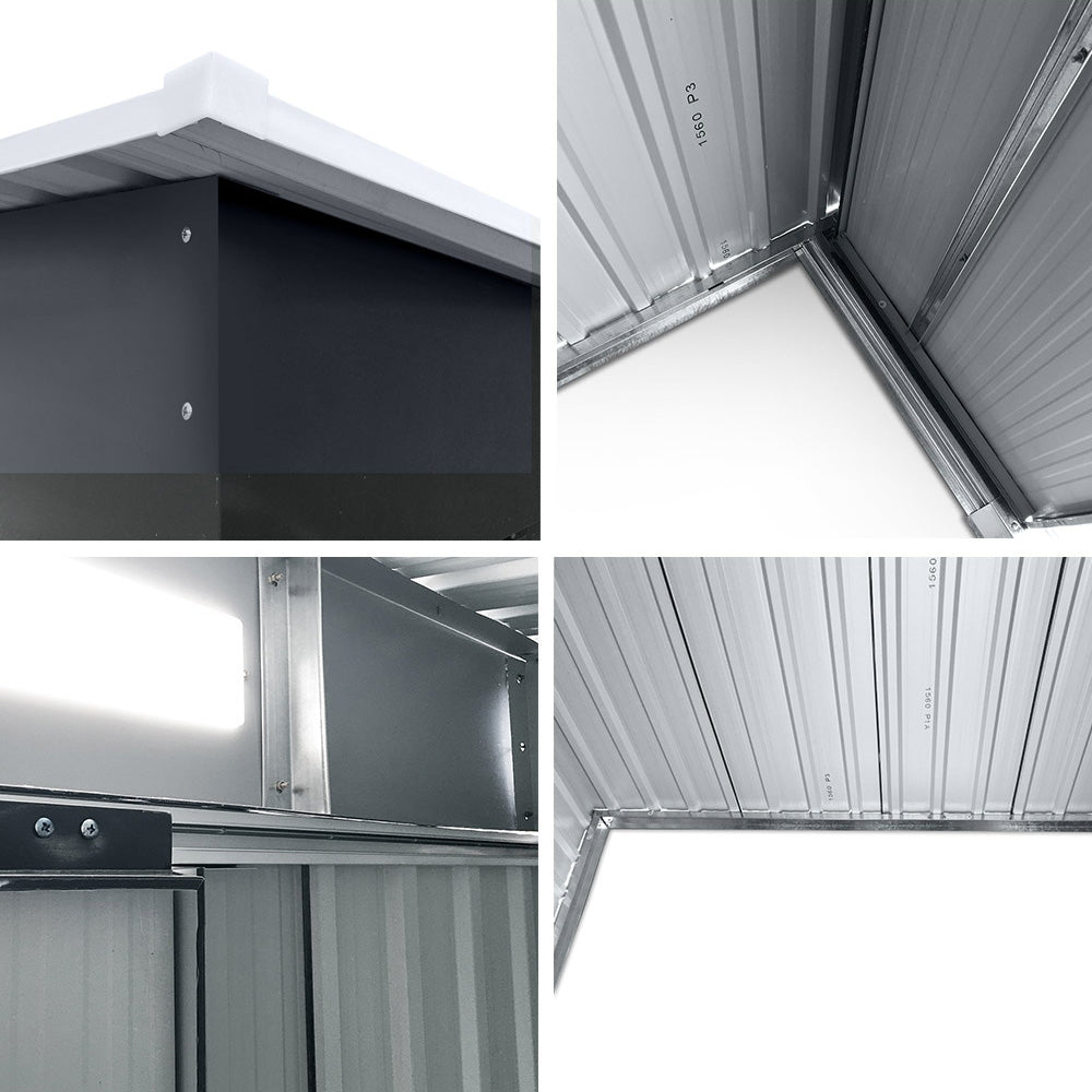 Giantz Garden Shed 2.38x1.31M Sheds Outdoor Storage Tool Metal Workshop Shelter Sliding Door - VogueDecor.au