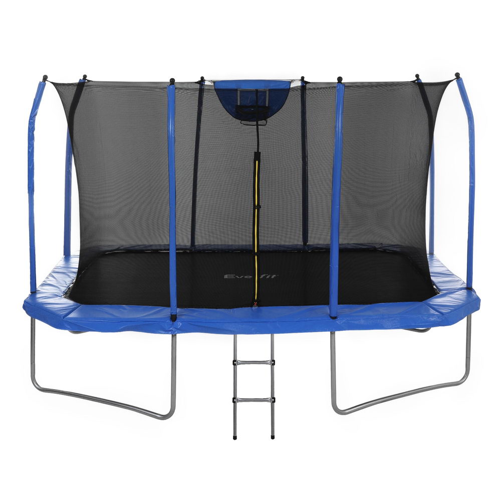 Everfit 12FT Trampoline Kids Rectangle Rebounder with Basketball Set Safety Net