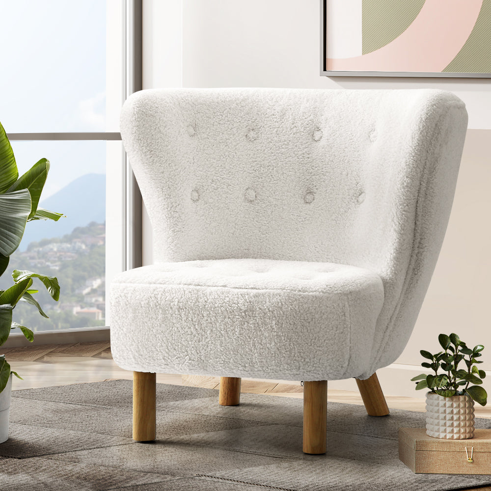 Artiss Armchair Lounge Accent Chair Armchairs Couch Chairs Sofa Bedroom White - VogueDecor.au