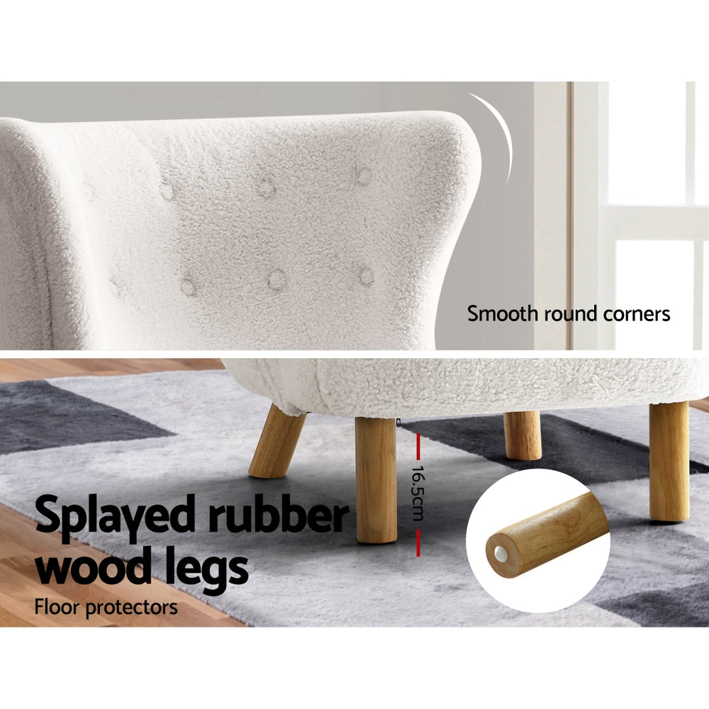 Artiss Armchair Lounge Accent Chair Armchairs Couch Chairs Sofa Bedroom White - VogueDecor.au