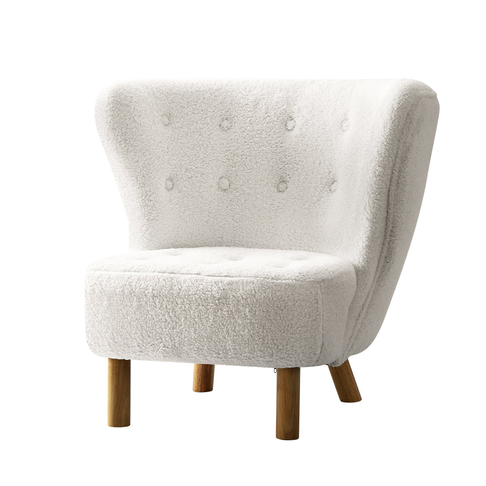 Artiss Armchair Lounge Accent Chair Armchairs Couch Chairs Sofa Bedroom White - VogueDecor.au