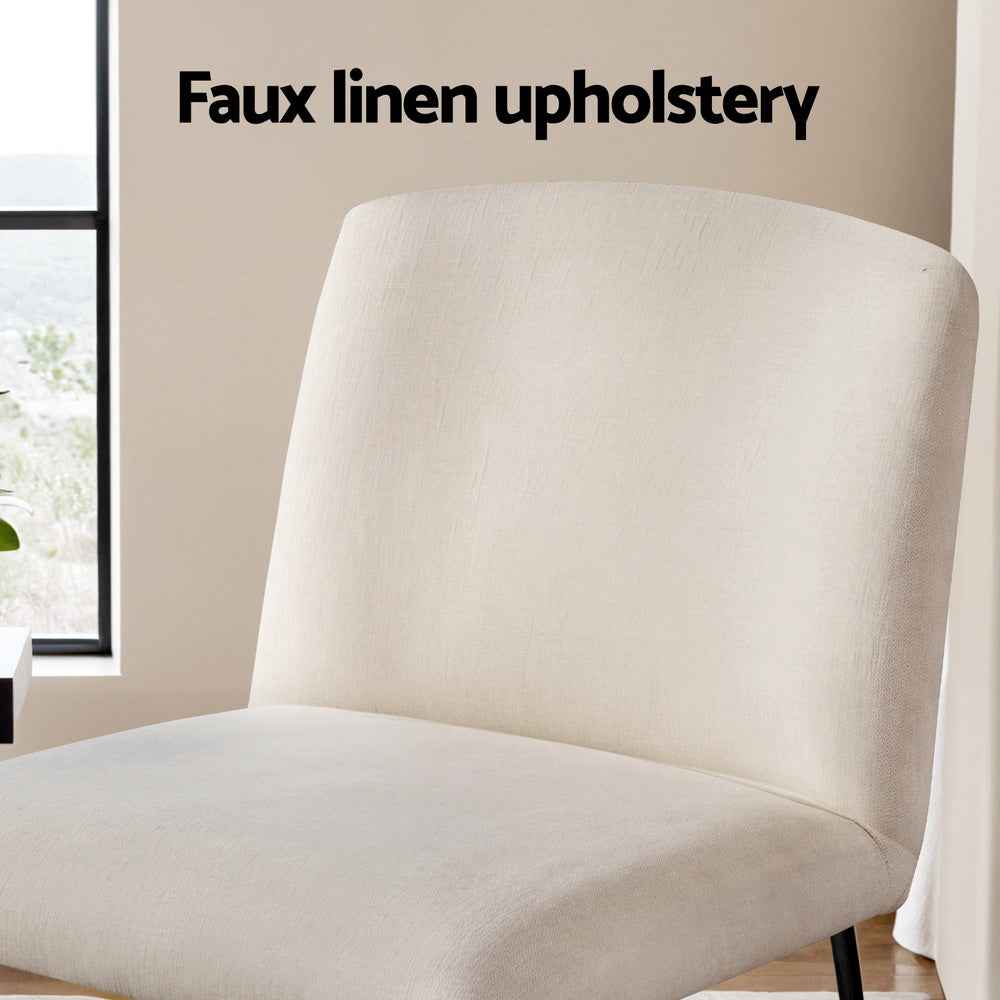 Artiss Accent Chair Armchair Cross Leg Beige - VogueDecor.au