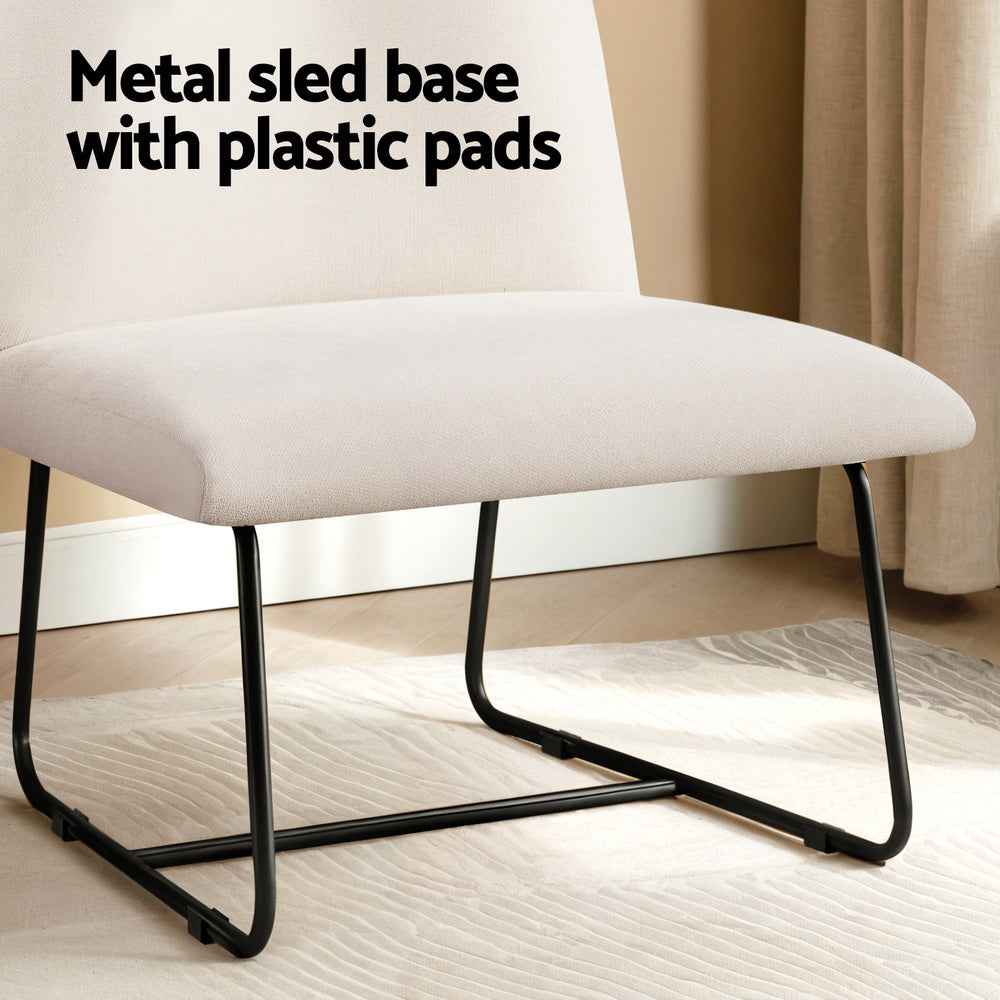 Artiss Accent Chair Armchair Cross Leg Beige - VogueDecor.au