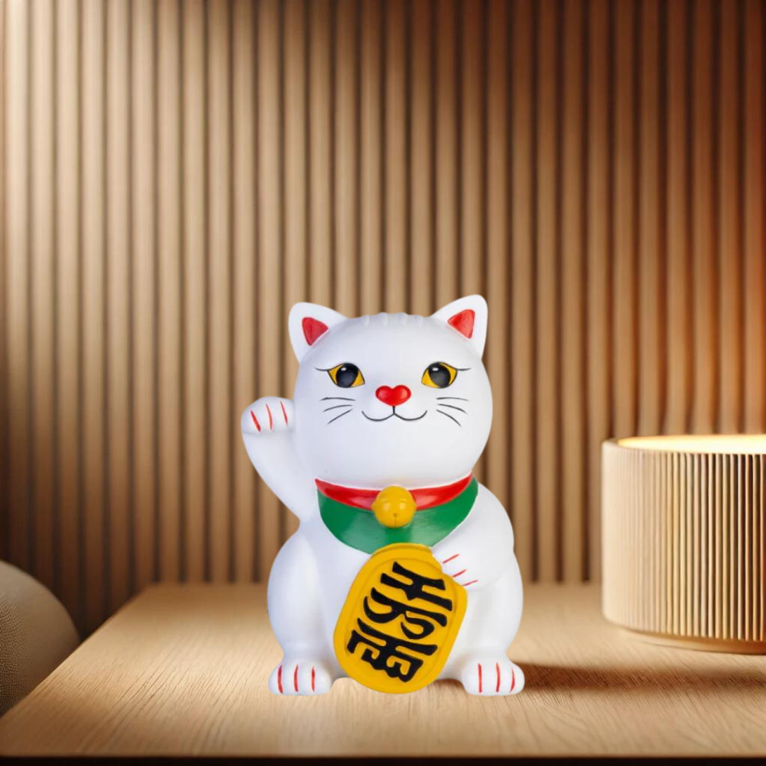 White Lucky Cat Table Lamp