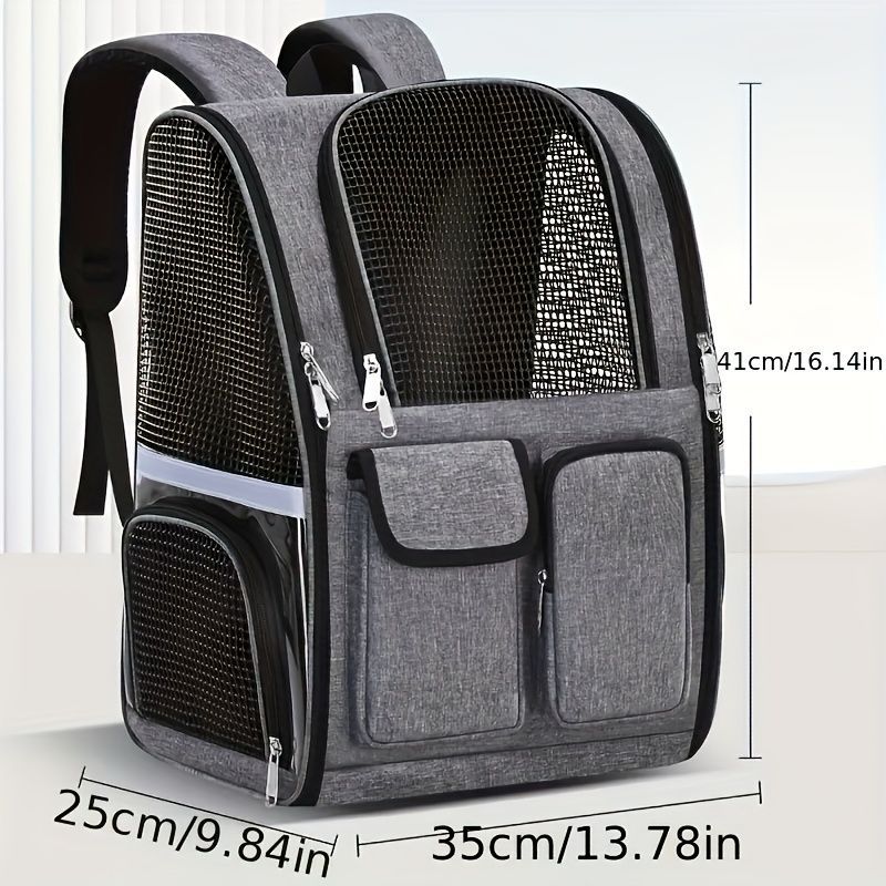 Dog Carrier Backpack Pet Transport Bag Travel Accessory For Dogs Dog Supplies - Gray - Size routine