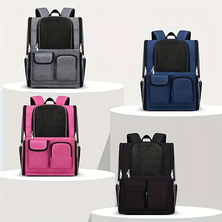 Dog Carrier Backpack Pet Transport Bag Travel Accessory For Dogs Dog Supplies - Red - Size routine