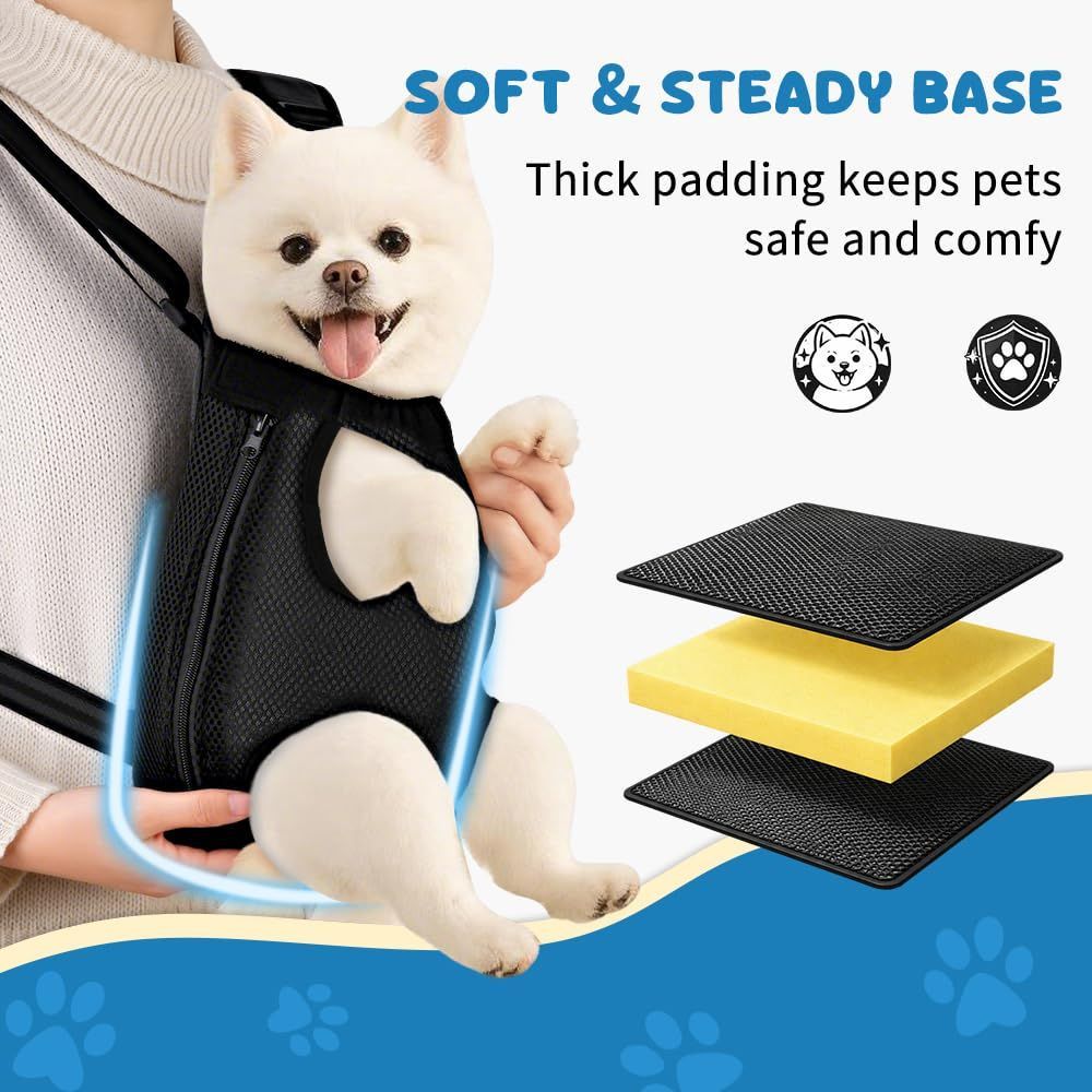 Dog Carrier Backpack Small Dog Carrier Pet Carrier Hands-Free Dog Carrier - Black / S