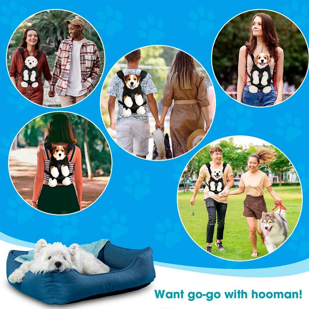 Dog Carrier Backpack Small Dog Carrier Pet Carrier Hands-Free Dog Carrier - Black / S