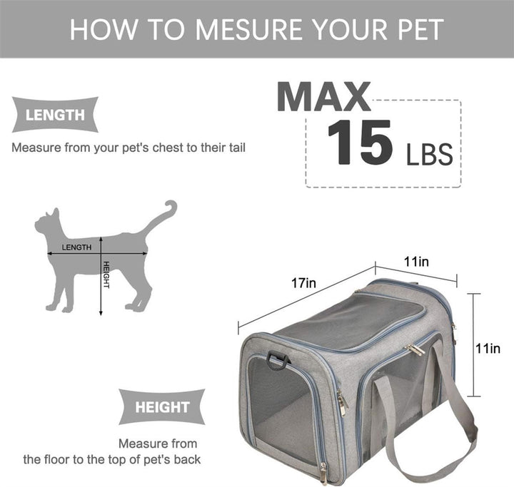 Bicycle panniers - Dog carrier bag for airplanes - Carrier bag for small dogs - Size L - Cat basket, dog basket, portable pet basket with soft sides - Foldable for puppy/rabbit travel