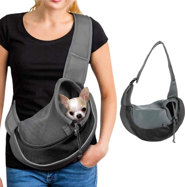 Dog Carrier Bag - Dog Sling - Dog Bag - Dog Carrier Sling - Dog Carrier Bag for Travel - Pet Carrier Bag - Shoulder Dog Bag - Cat Travel Bag - Pet Travel Bag - 42 x 26 Cm - Suitable For 3-7 Kg - Black