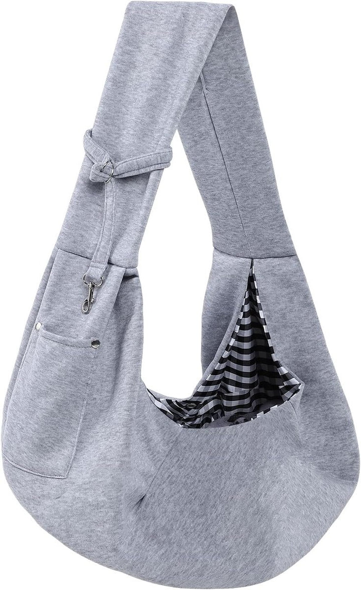Dog carrier bag - reversible puppy carrier bag - pet bag - cat backpack - dog and cat carrier bag - with storage compartment - shoulder bag - hands-free dog carrier bag - for small dogs and cats - Grey