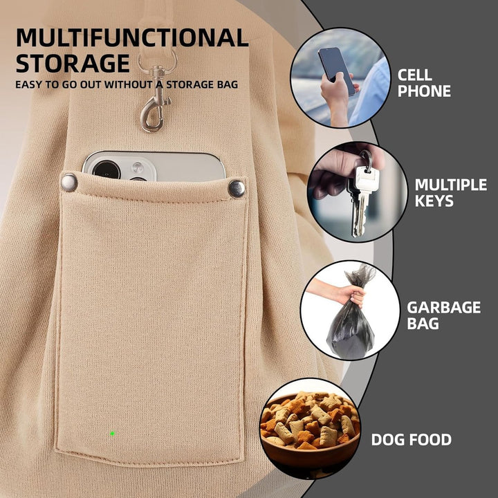 Dog carrier bag - reversible puppy carrier bag - pet bag - cat backpack - dog and cat carrier bag - with storage compartment - shoulder bag - hands-free dog carrier bag - for small dogs and cats - Khaki