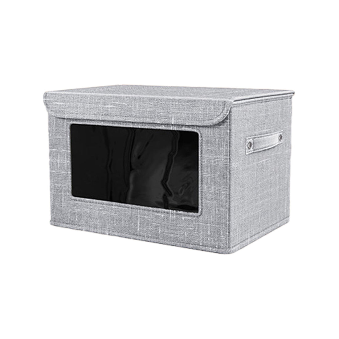 Wzzjkit Clothes Storage Bins, Foldable Storage Bin for Clothes, Clothing Storage Bins with Lid, Linen Storage Box with Clear Window＆ Zippers＆ Sturdy Handles M