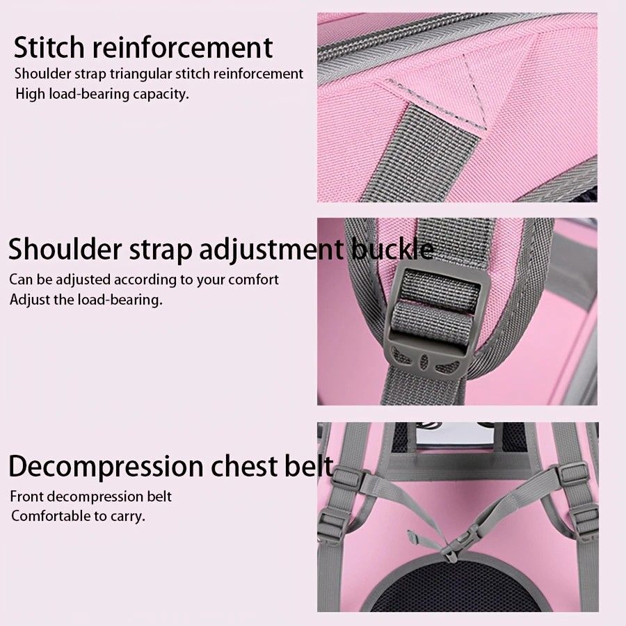 Pet Backpack Portable Transparent Foldable Comfort Design Hands-Free Travel for Cats Small Dogs(BLUE)