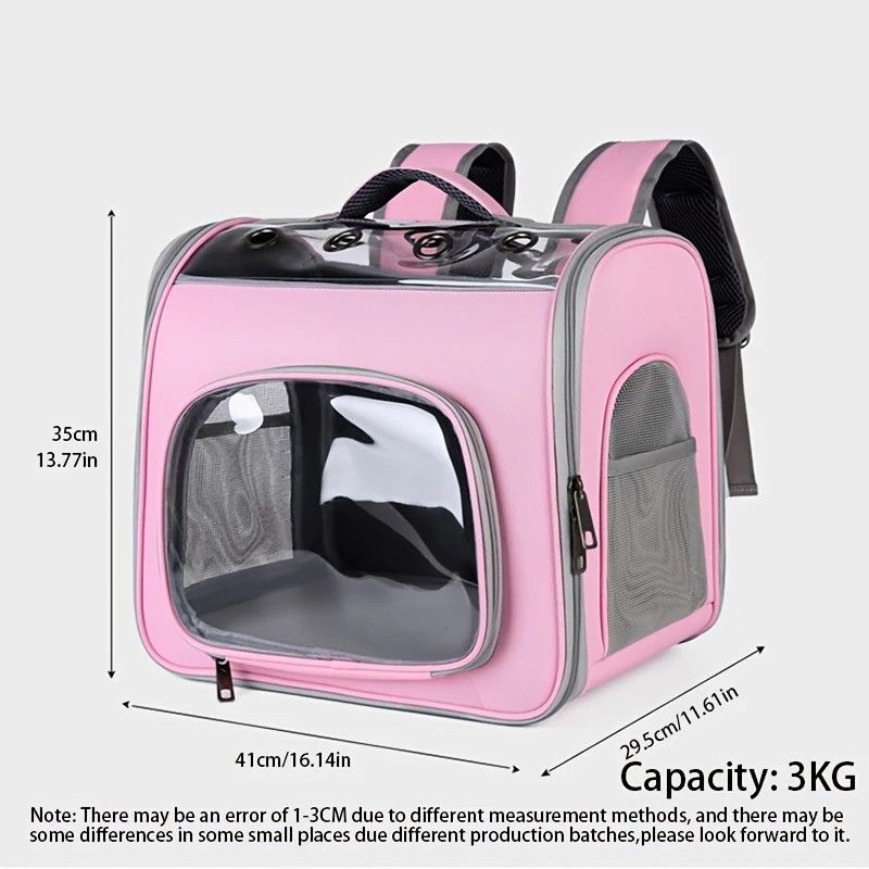 Pet Backpack Portable Transparent Foldable Comfort Design Hands-Free Travel for Cats Small Dogs(BLUE)