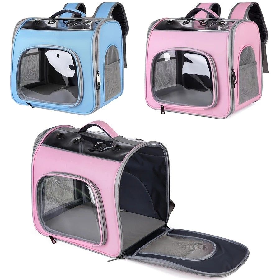 Pet Backpack Portable Transparent Foldable Comfort Design Hands-Free Travel for Cats Small Dogs(YELLOW)