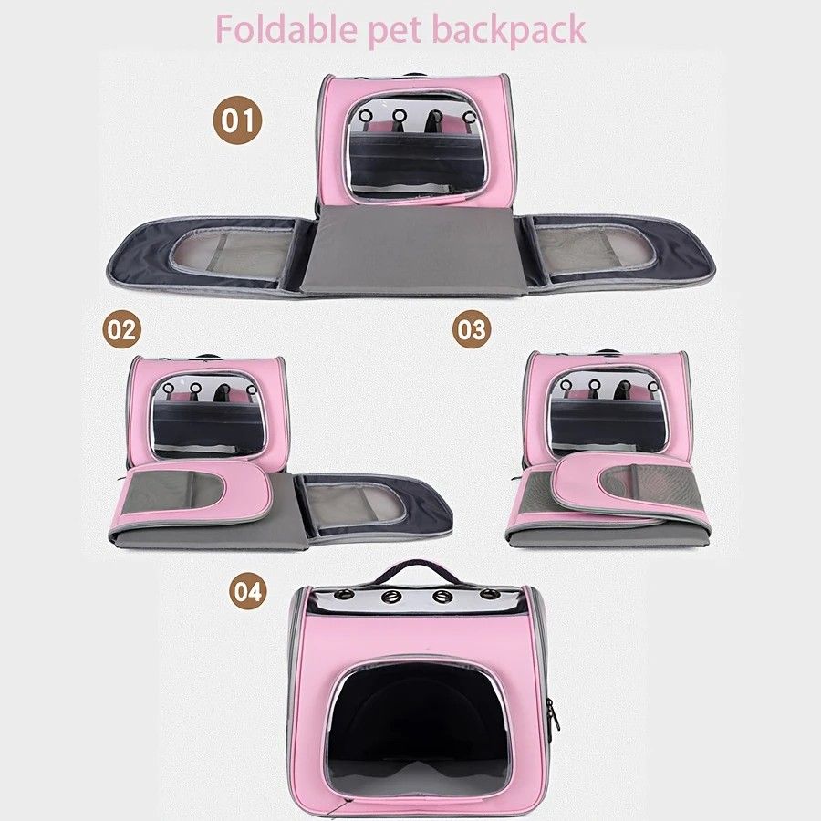 Pet Backpack Portable Transparent Foldable Comfort Design Hands-Free Travel for Cats Small Dogs(YELLOW)